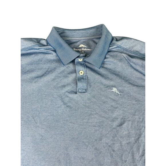 Tommy Bahama Polo Shirt Men’s Large Blue Short Sleeve Silk Blend Golf Casual Exc - Picture 7 of 11
